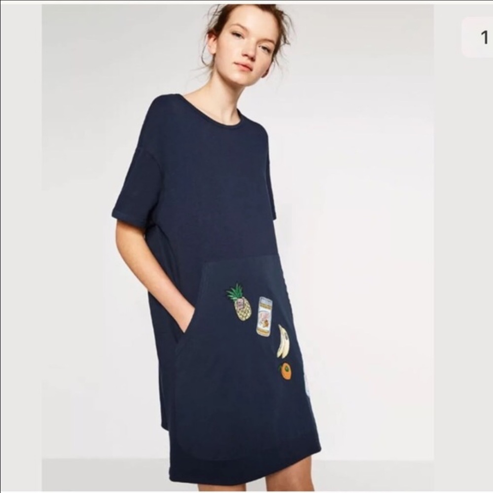 Zara patch midi dress