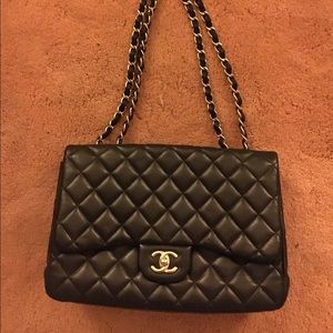 Chanel classic Jumbo flap bag Lambskin gold chain
