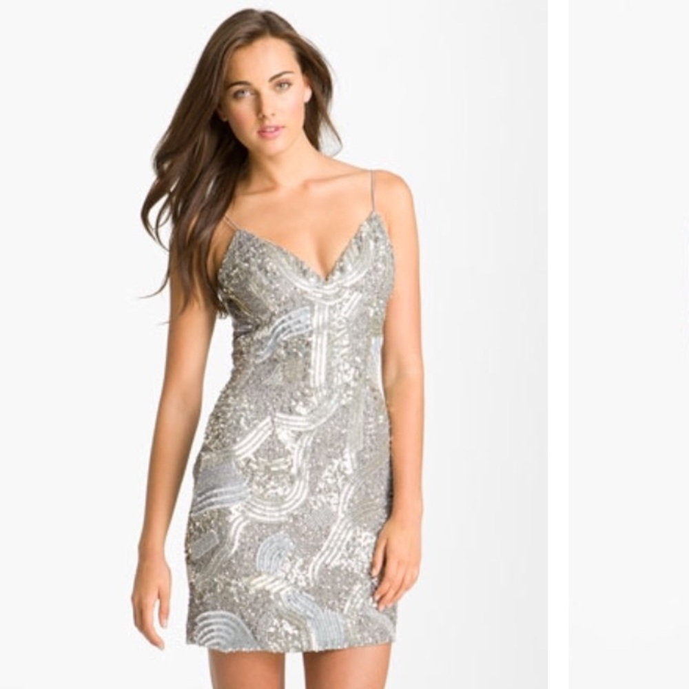 Sean Collection Spaghetti Strap Sequin Minidress - image 1