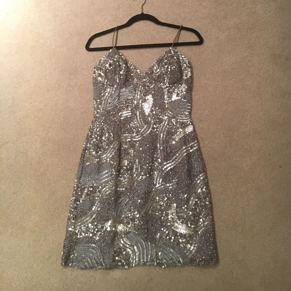 Sean Collection Spaghetti Strap Sequin Minidress - image 4