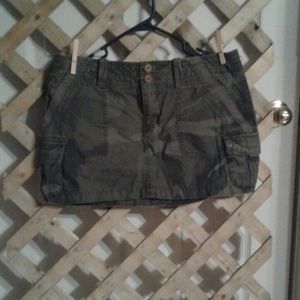 A&E barely worn camo mini skirt