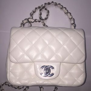 Chanel Classic Mini Square Flap Bag in White