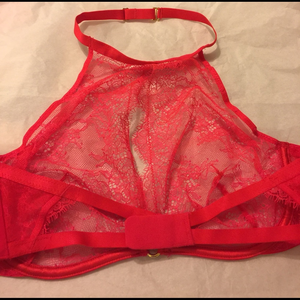 34C VS CHANTILLY LACE HALTER UNLINED BRA NWT - Picture 5 of 8