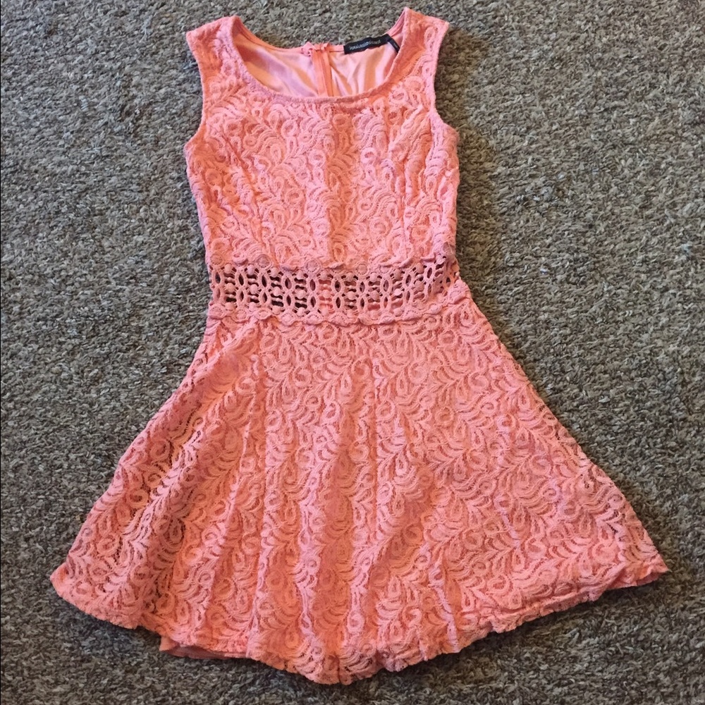Short, flowy coral dress