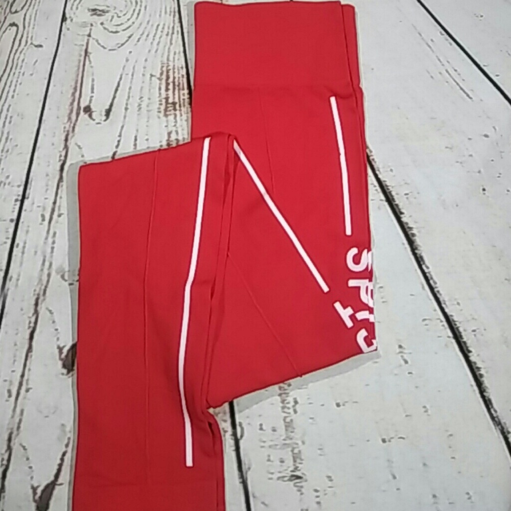 Red sport leggings