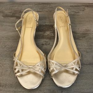Gold J. Crew kitten heels