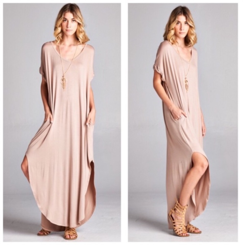 Sexy maxi dress Boho oversized loose fit pockets - Picture 4 of 8