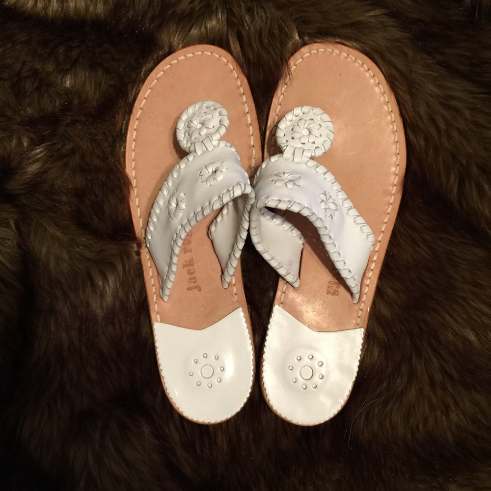 NWOT White Jack Rogers Whipstitched Sandals