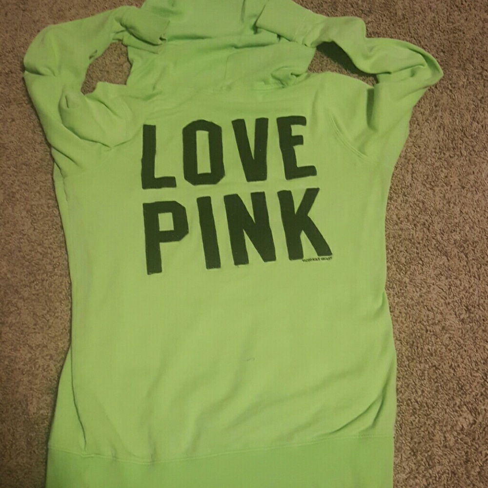 Pink By VS hoodie Lime Green size M