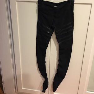 ALO Yoga Goddess black ribbed leggings, size S