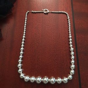 Silver ball necklace