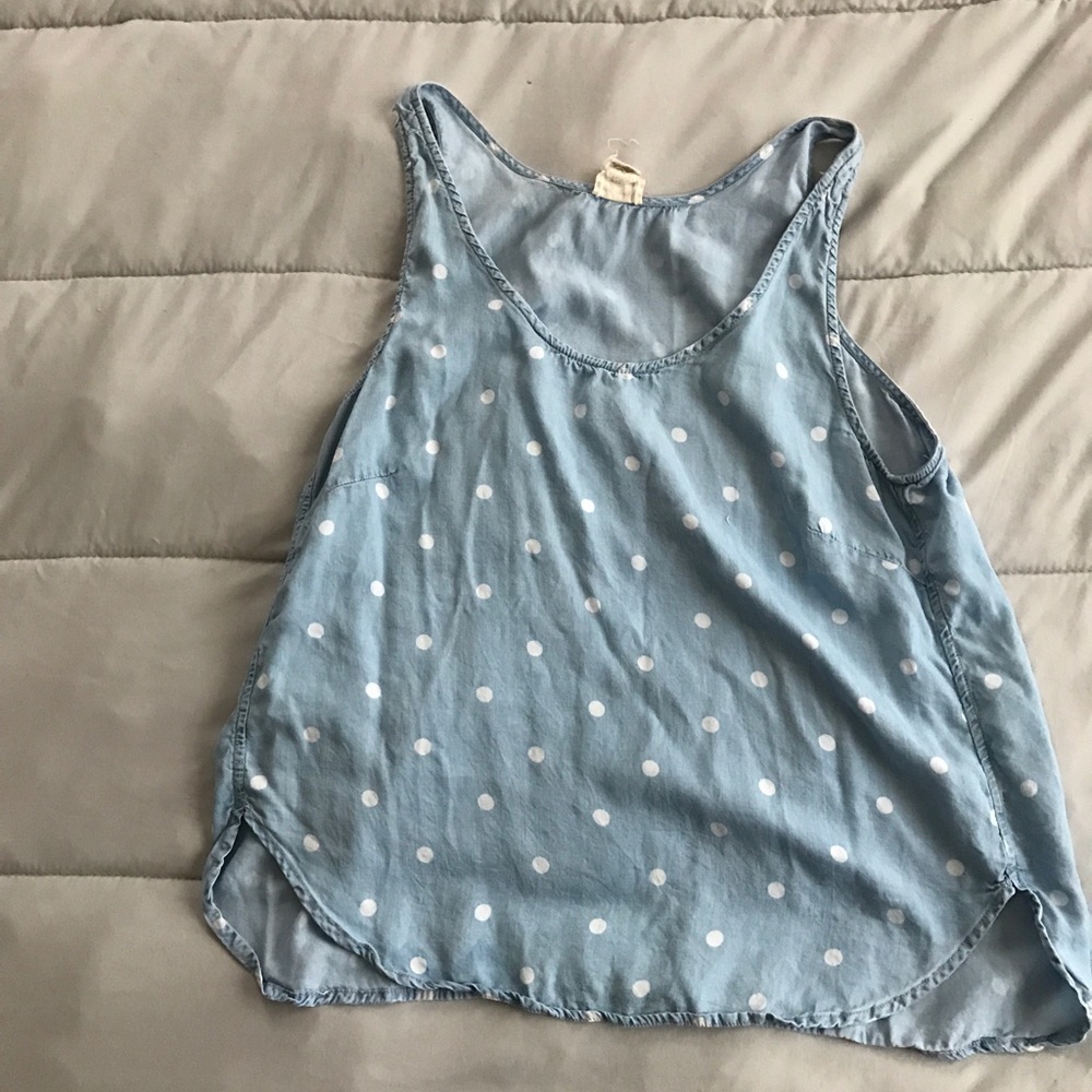 Chambray polka dot tank