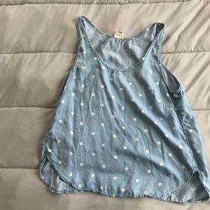 Chambray polka dot tank