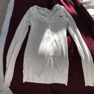 Hollister long sleeve white shirt