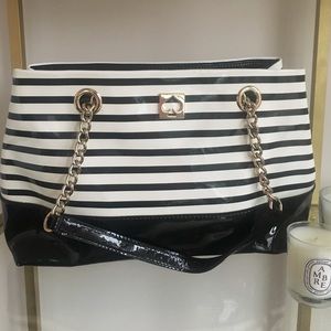 Kate Spade Carlisle St Elena Black Stripe Purse