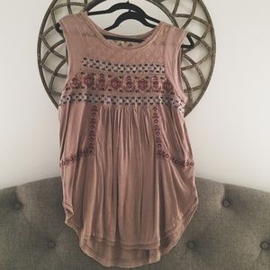 Free People Lavender Embroidered Tank - Size S