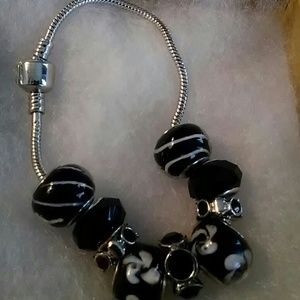 Glass beaded bracelet