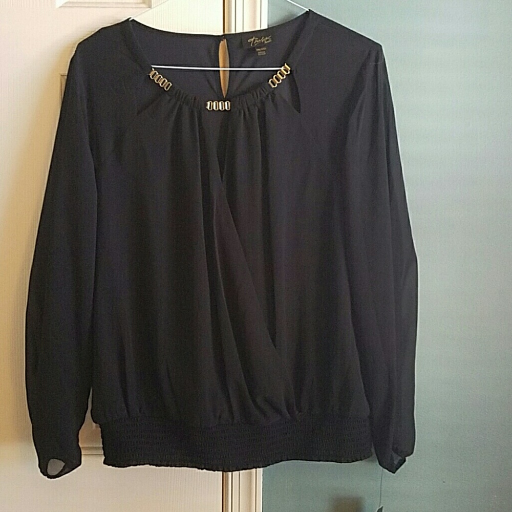 Black, XXL size , dressy blouse