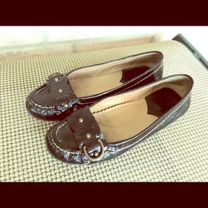 Leather Frye black flats