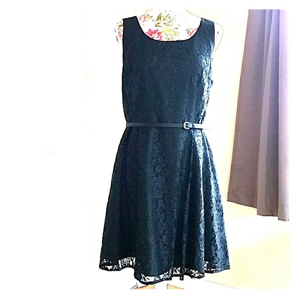 Lauren Conrad Black Lace Dress NWT