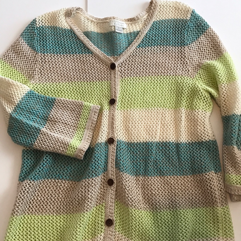 L Christopher & Banks Button Cardigan