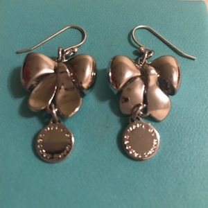 Marc by Marc Jacobs sterling silver bow earrings.