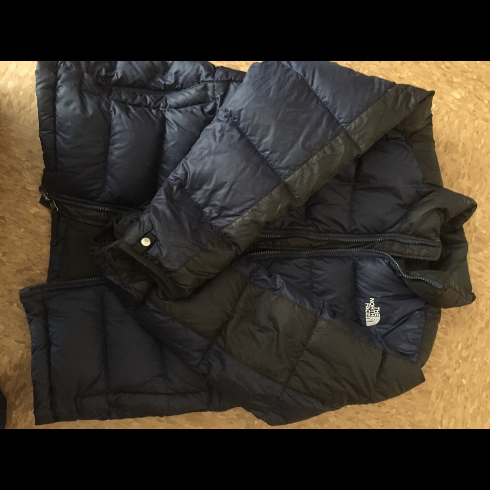 Boys north face  xl navy & black jacket