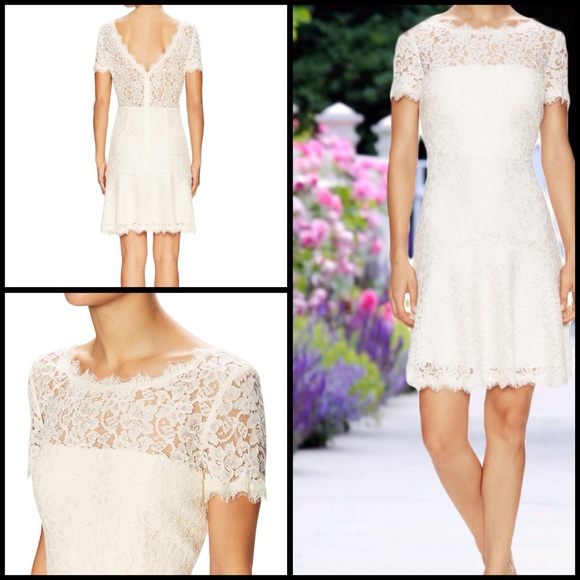Fifi Ivory Lace Fit And Flare Dress - Picture 1 of 8