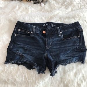 American Eagle Dark Distressed Denim Shorts