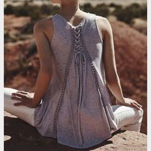Anthropologie lace up back swing tank