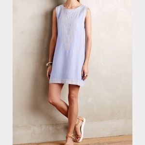Anthropologie embroidered shift dress