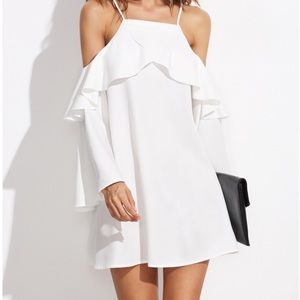 White Ruffle Off the Shoulder Dress