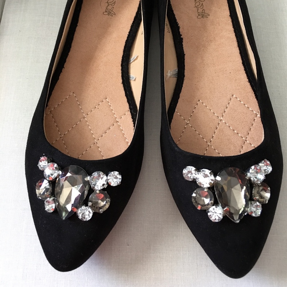 Jewel suede flats