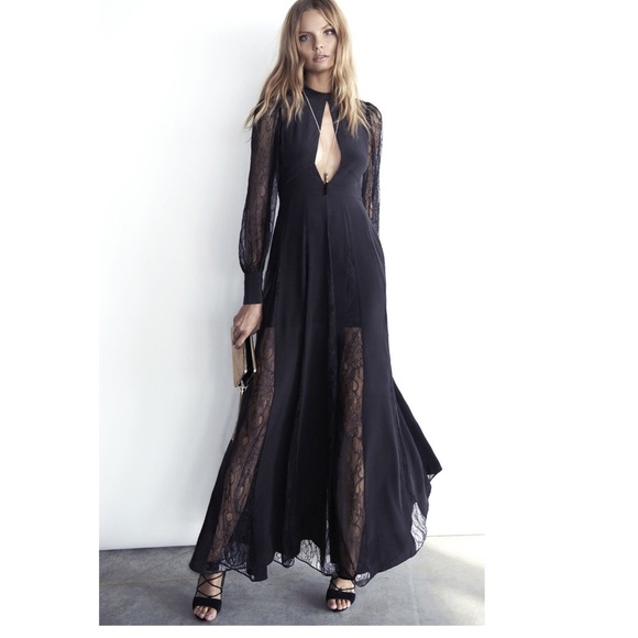 HP 🎉 EXPRESS EDITION LUXE LACE INSET MAXI DRESS - Picture 3 of 8