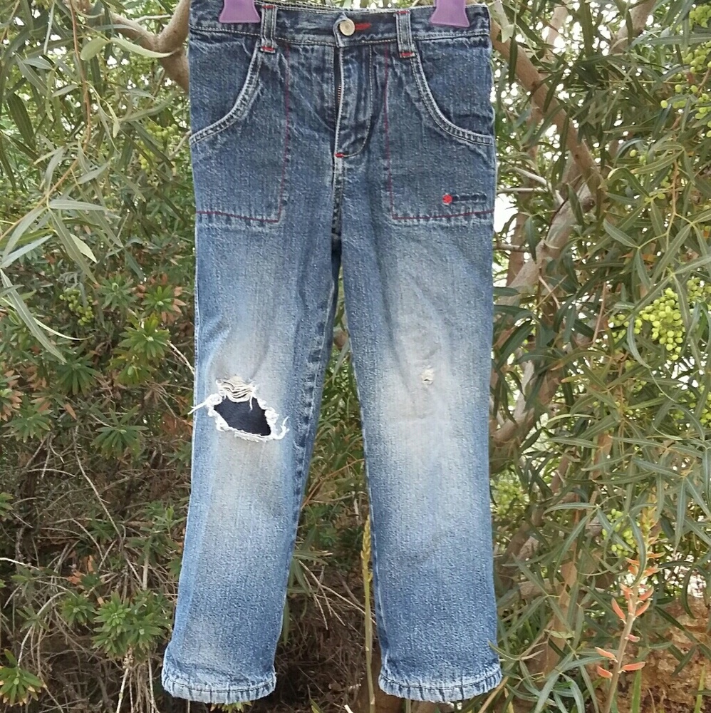 Fleeced Lined Distressed Jeans