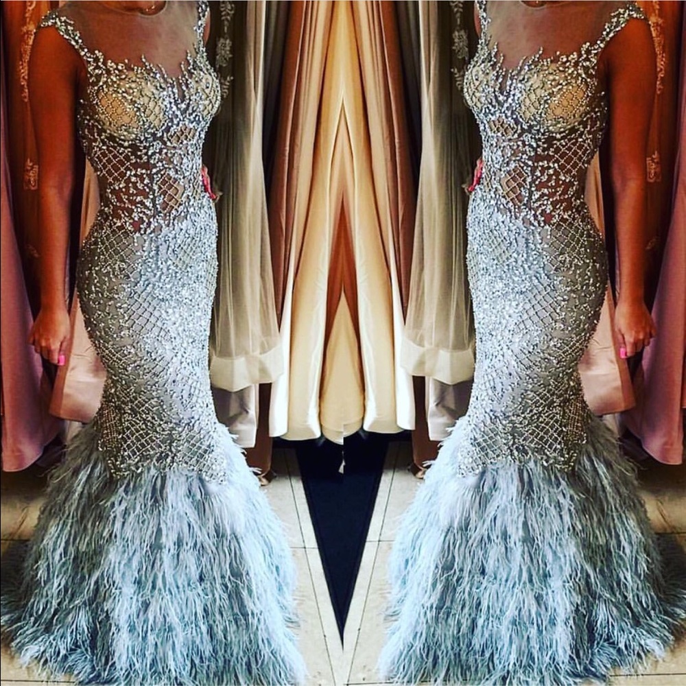SOLD. Terani Couture Mermaid Diamond Dress