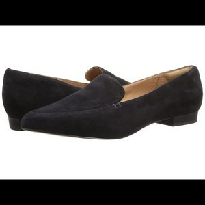 Clarks black suede flats. Never been worn.