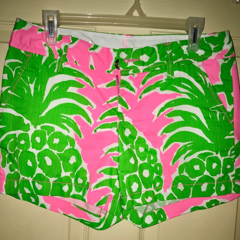 Women Lilly Pulitzer pink flamenco shorts 4