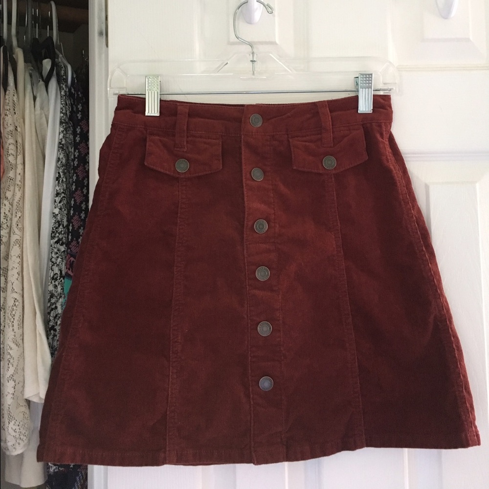Corduroy Burgundy Skirt