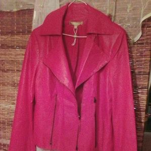 Ellen Tracy Red Leather Jacket