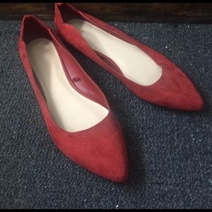 Red/Orange Pointed Toe Flats