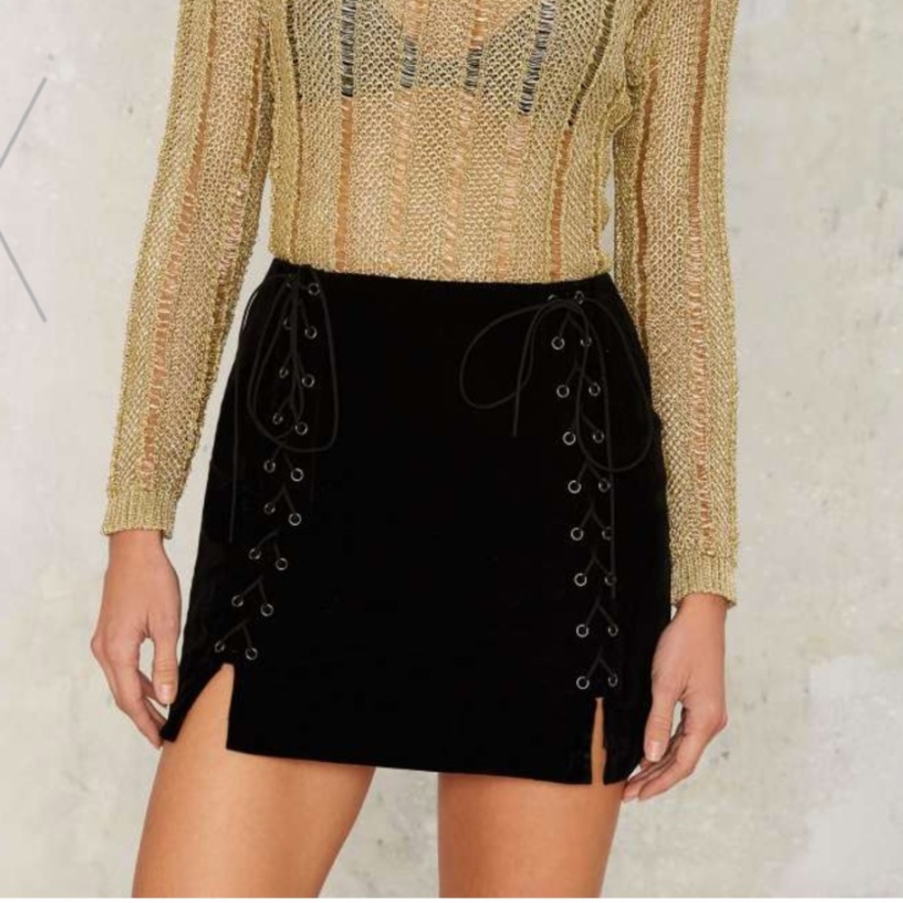 Nasty Gal Velvet Mini Skirt