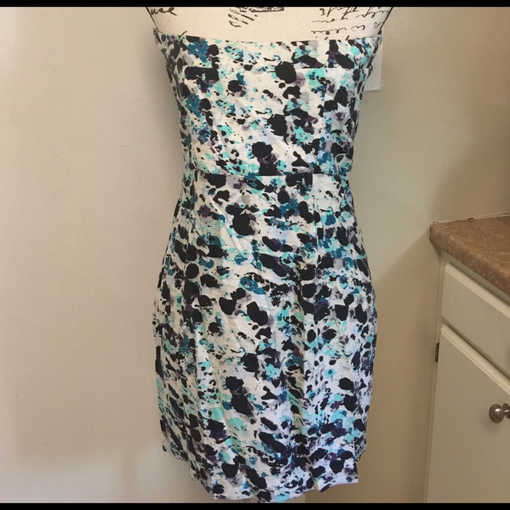 NWT BCBGENERATION Strapless Dress Multi color Sz 8