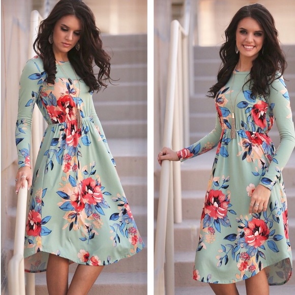 Infinity Raine Mint floral print dress - Picture 2 of 3