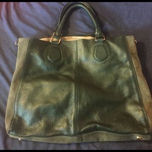 24 HR Sale!  Dark green leather tote