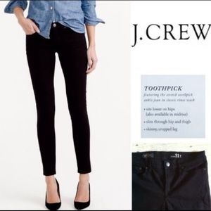 J. Crew Toothpick black stretchy jeans size 28