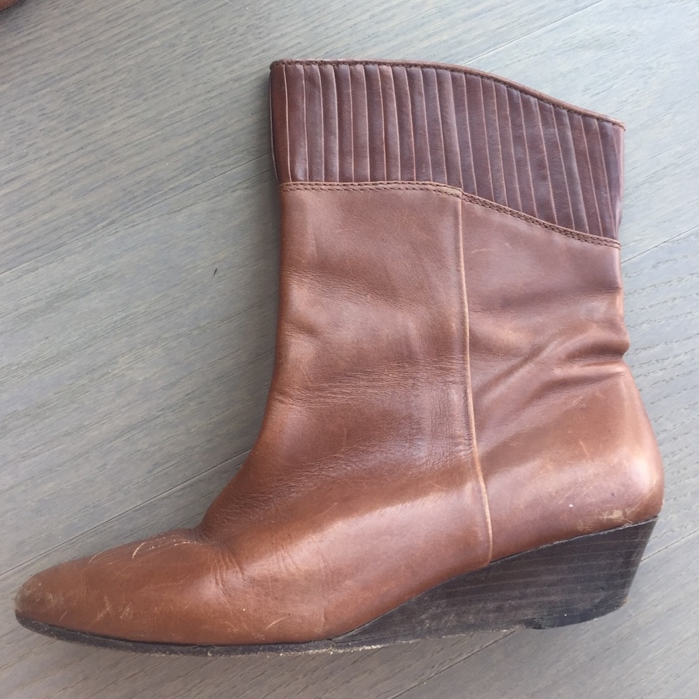 Frye leather wedge boots