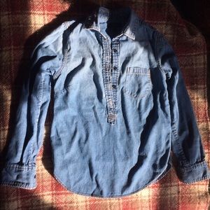 Distressed Denim Chambray Popover