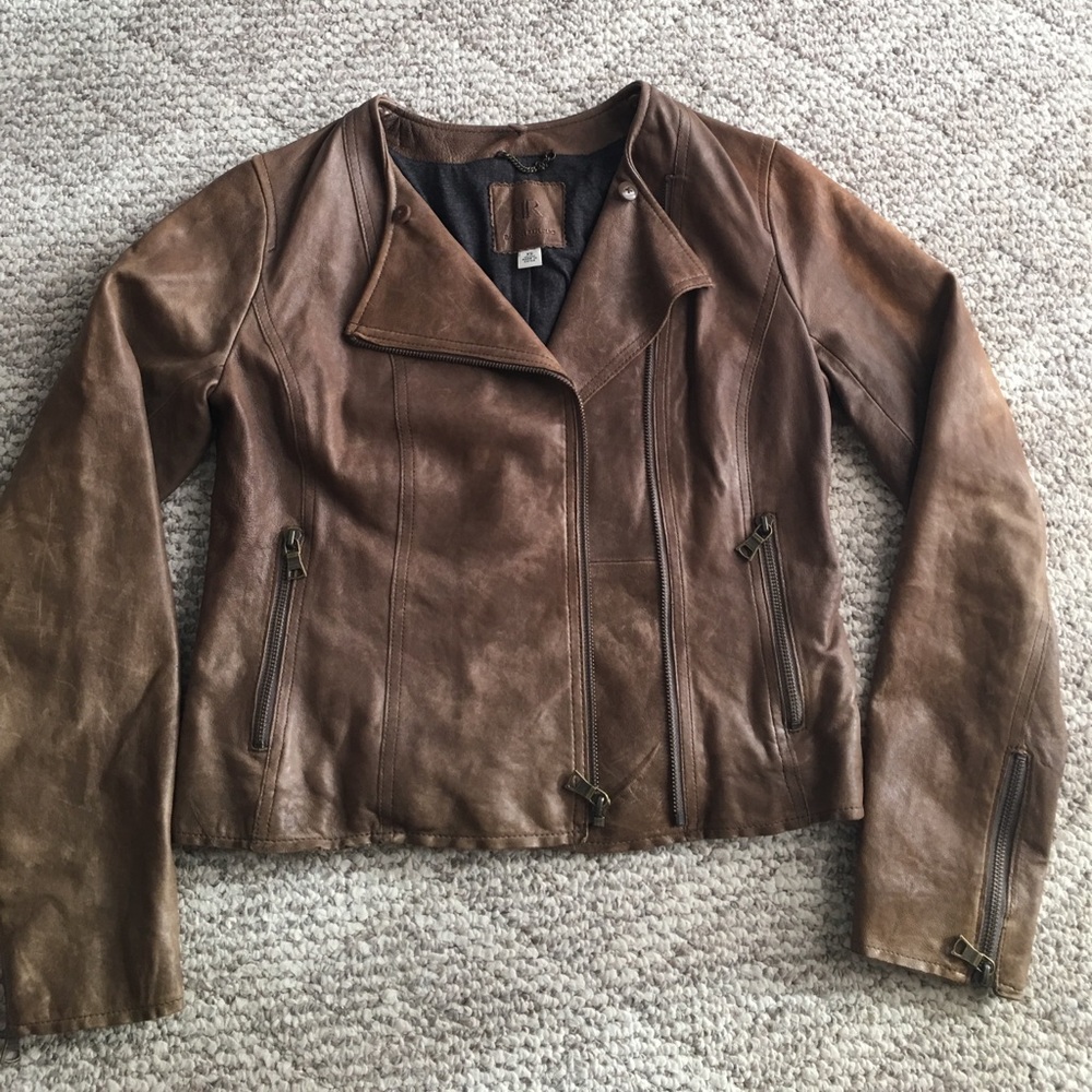 Banana Republic Brown Leather Moto Jacket
