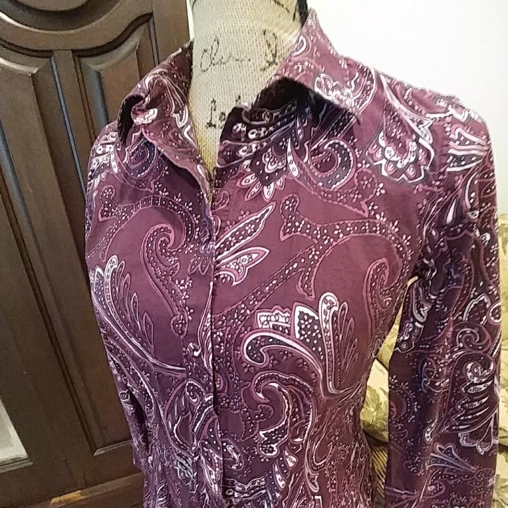 Talbots tailored button blouse
